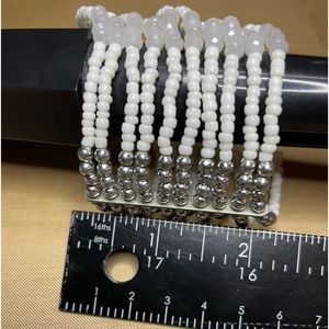 Beautiful silver tone and white bracelet